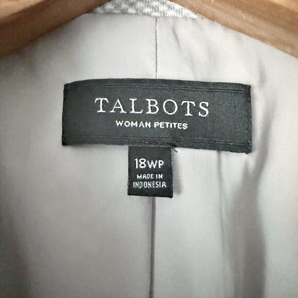 Talbots Aberdeen Knit Blazer Gray Heather Twill Jacket Women's Size 18wp - Picture 7 of 16
